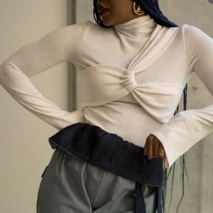 Something by Sonjia Turtleneck Top with long bell sleeve in Size M